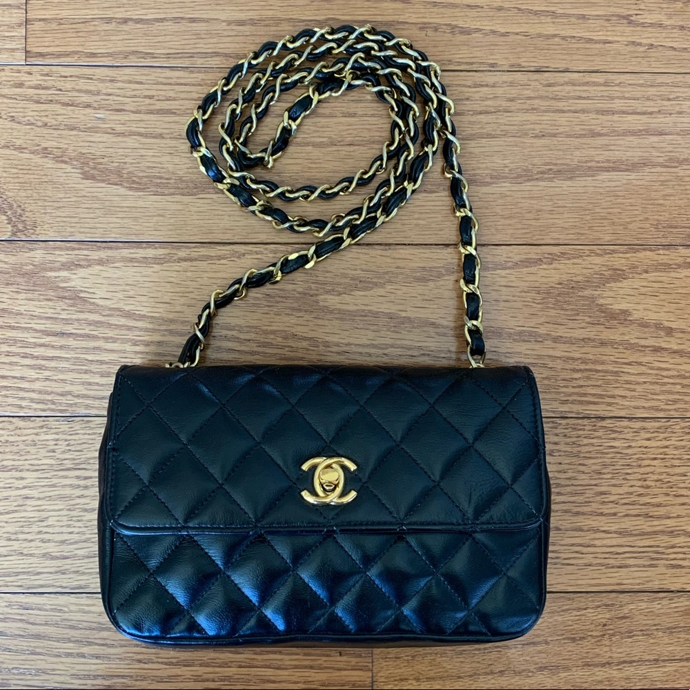 Authentic Chanel Black Mini Flap Bag